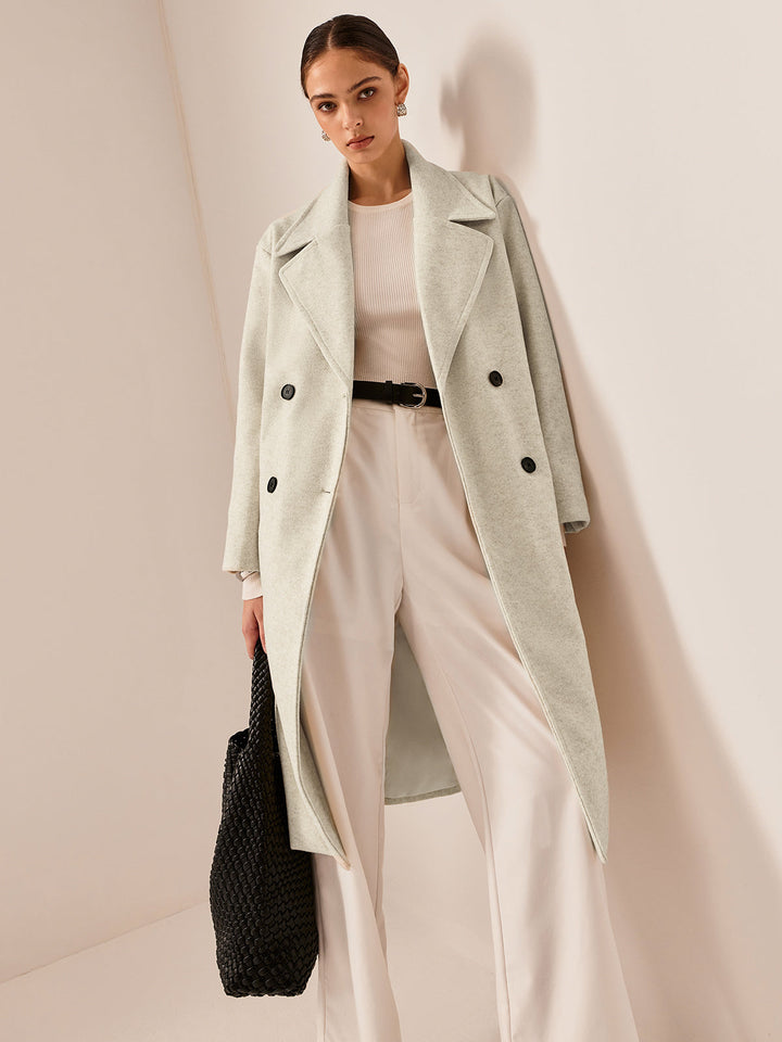 Gweeks - Frosty Elegance Çift Düğmeli Kaban - gweeks.com