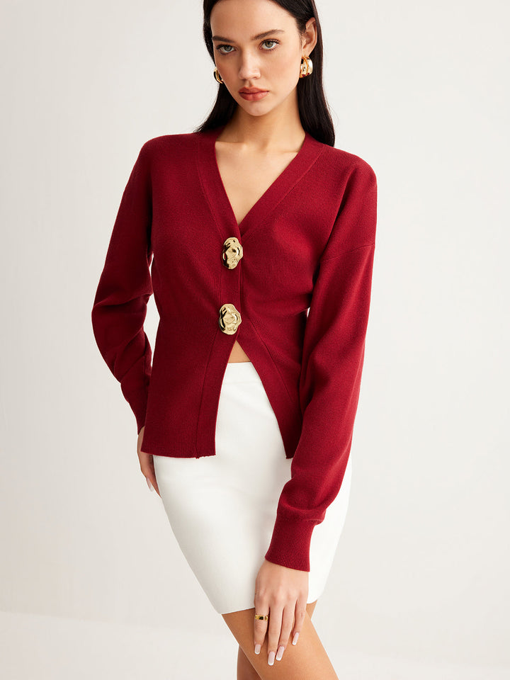 Gweeks - Garnet Touch İki Düğmeli Triko - gweeks.com