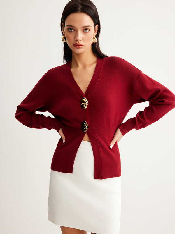 Gweeks - Garnet Touch İki Düğmeli Triko - gweeks.com