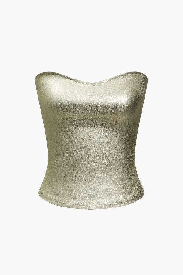 Gweeks - Golden Shine Strapless Bustier - gweeks.com