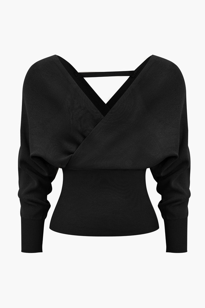 Gweeks - Graceful Wrap Triko Bluz - gweeks.com