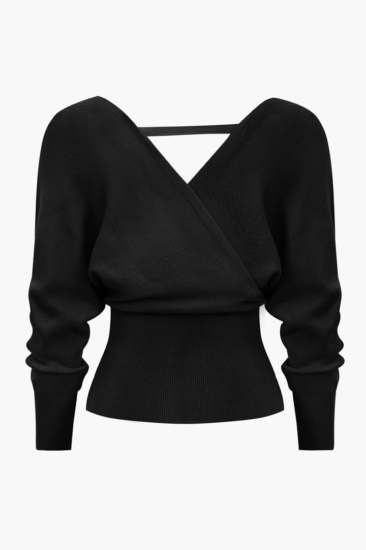 Gweeks - Graceful Wrap Triko Bluz - gweeks.com