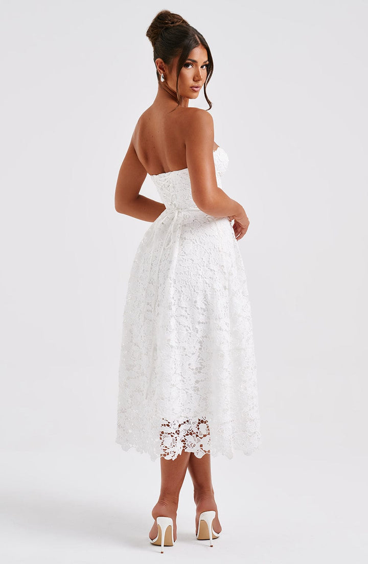 Gweeks - Ishani Dantel Midi Elbise - gweeks.com