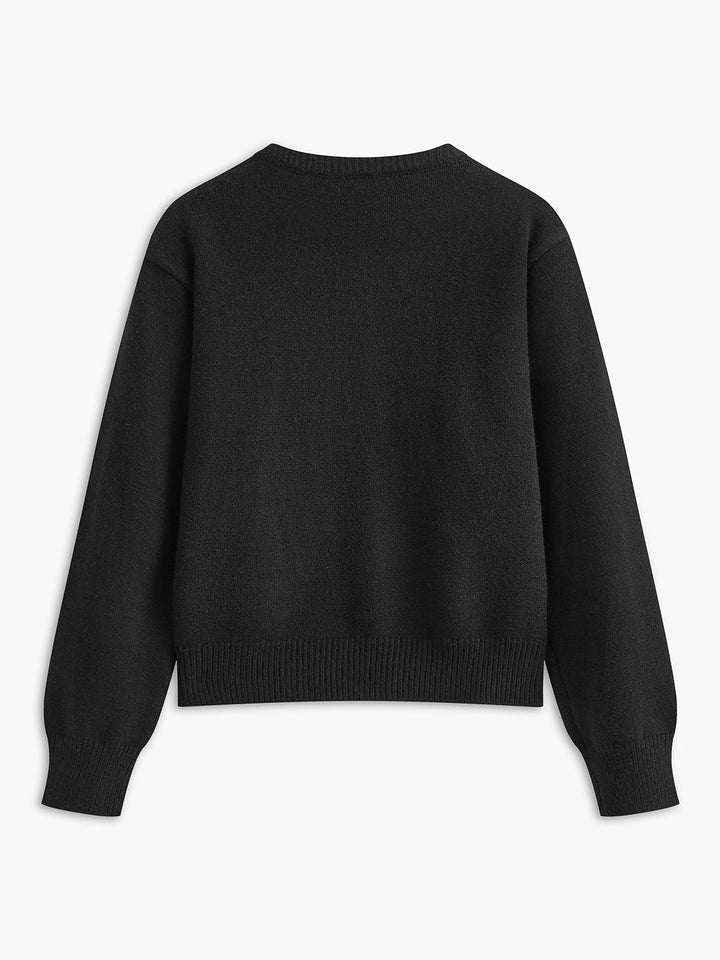 Gweeks - Işıltılı Çiçek Desenli Triko Hırka - gweeks.com