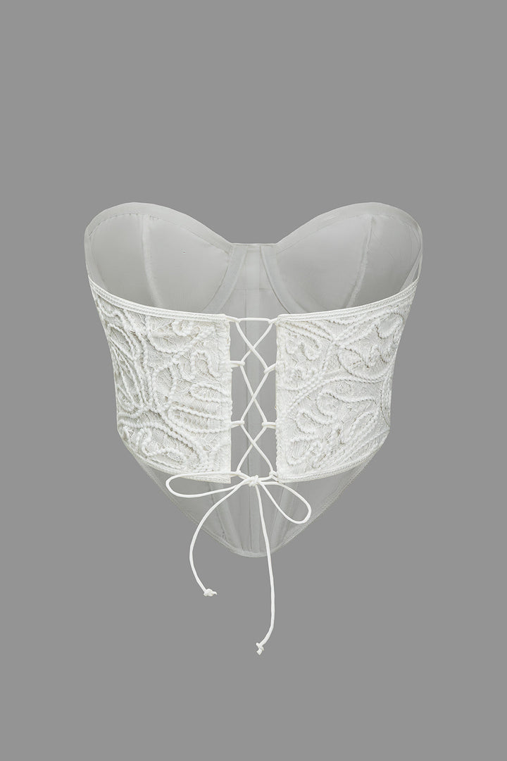 Gweeks - Lace Elegance Strapless Bustier - gweeks.com