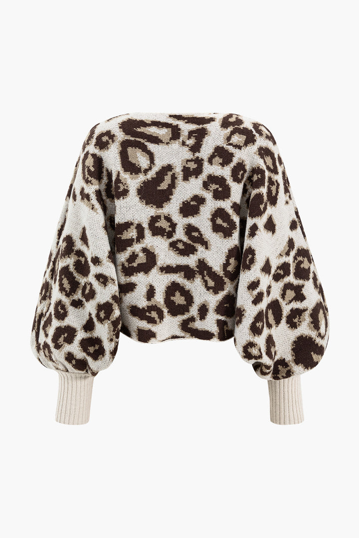 Gweeks - Leopard Knit Oversize Kazak - gweeks.com