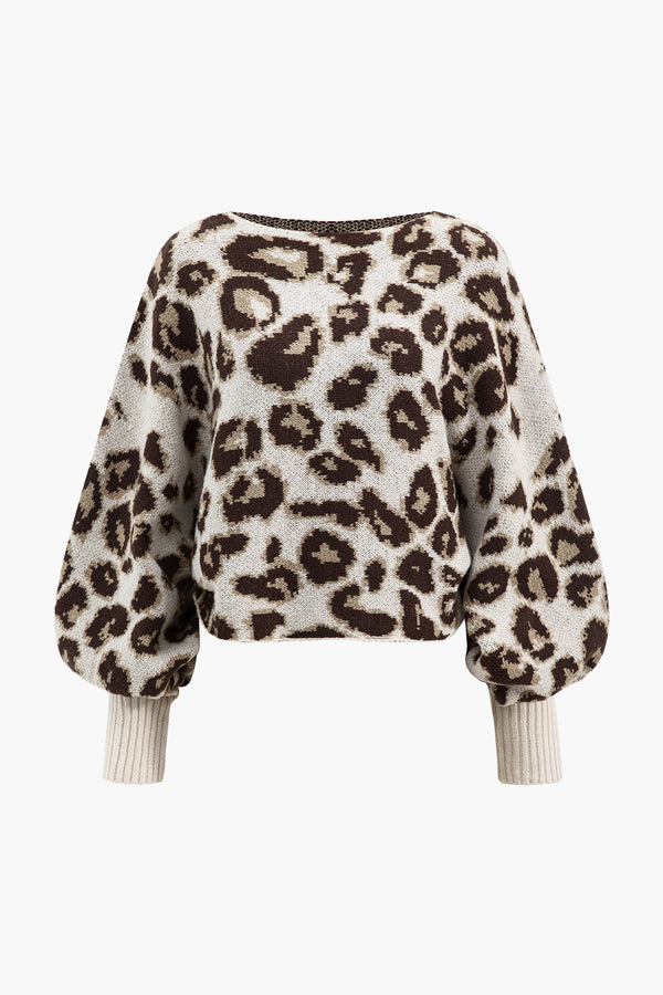 Gweeks - Leopard Knit Oversize Kazak - gweeks.com