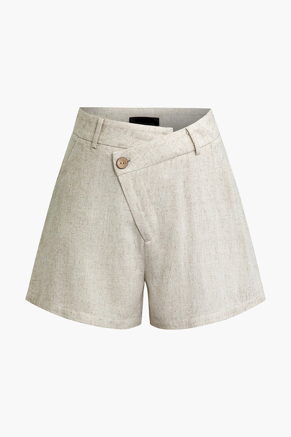 Gweeks - Linen Asimetric Şort - gweeks.com