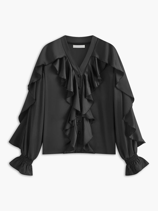 Gweeks - Midnight Ruffle Bluz - gweeks.com