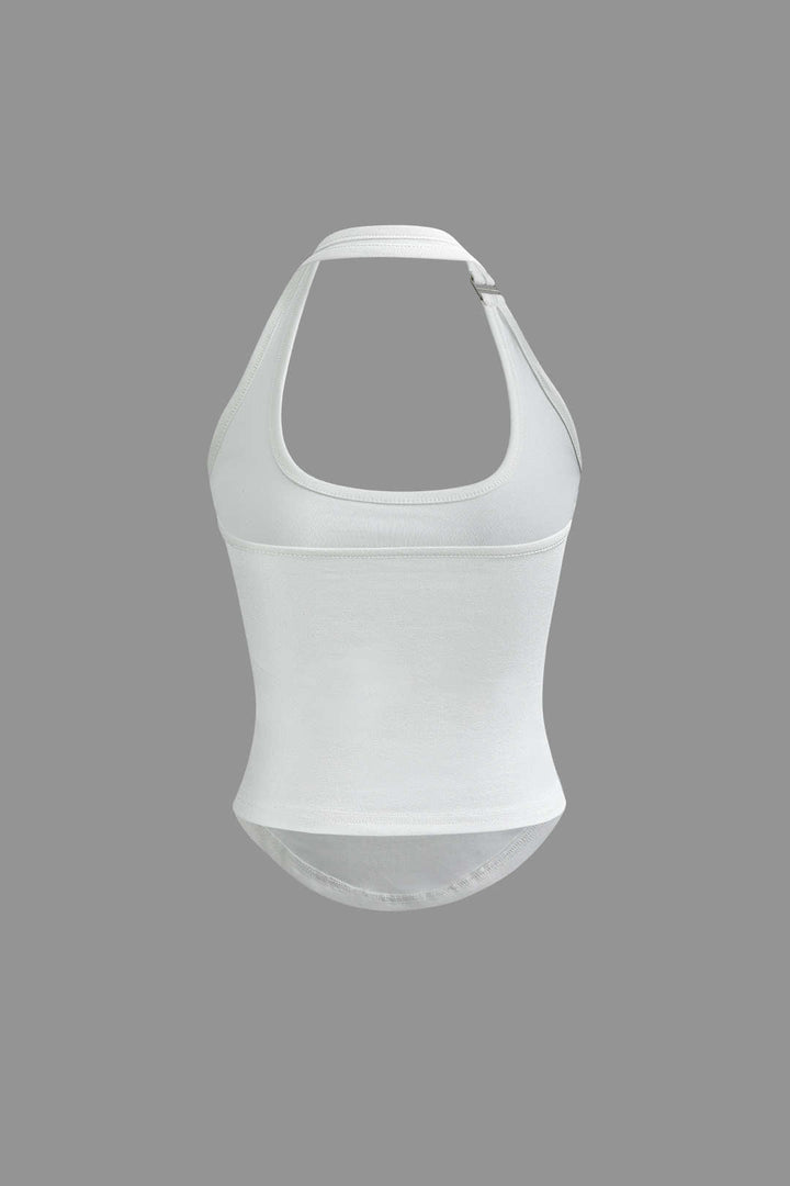 Gweeks - Minimalist Halter Yaka Bluz - gweeks.com