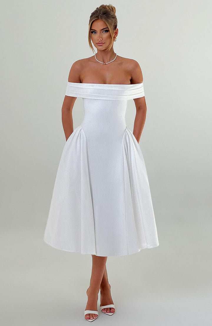 Gweeks - Miranda Off-Shoulder Midi Elbise - gweeks.com