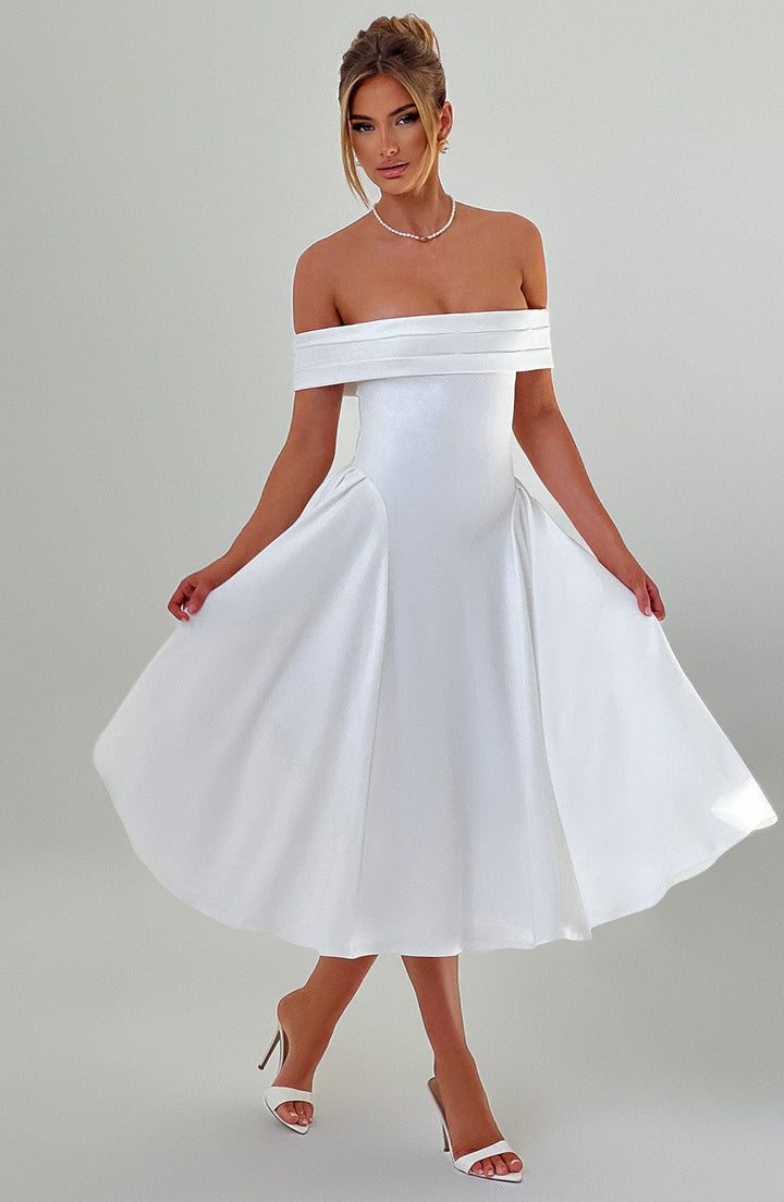 Gweeks - Miranda Off-Shoulder Midi Elbise - gweeks.com