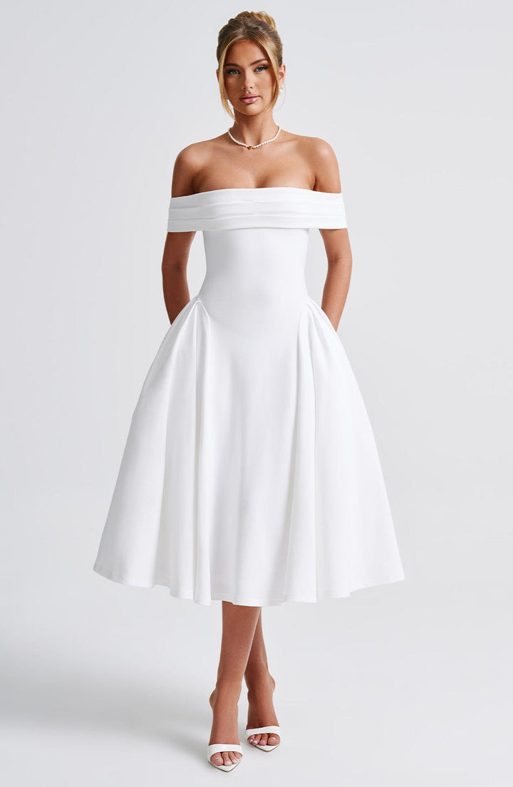 Gweeks - Miranda Off-Shoulder Midi Elbise - gweeks.com