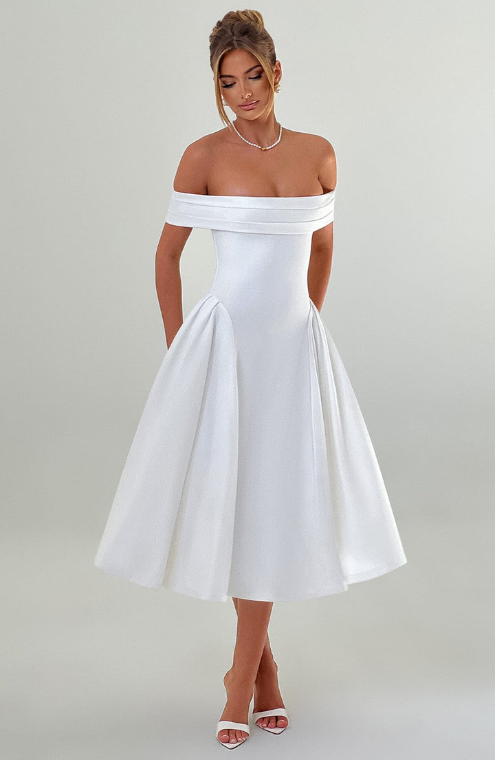 Gweeks - Miranda Off-Shoulder Midi Elbise - gweeks.com