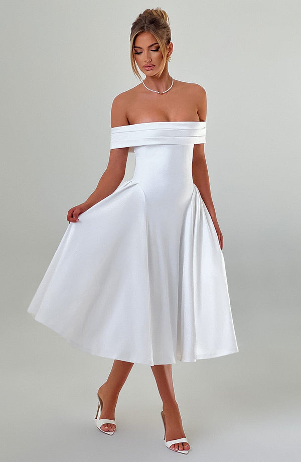 Gweeks - Miranda Off-Shoulder Midi Elbise - gweeks.com