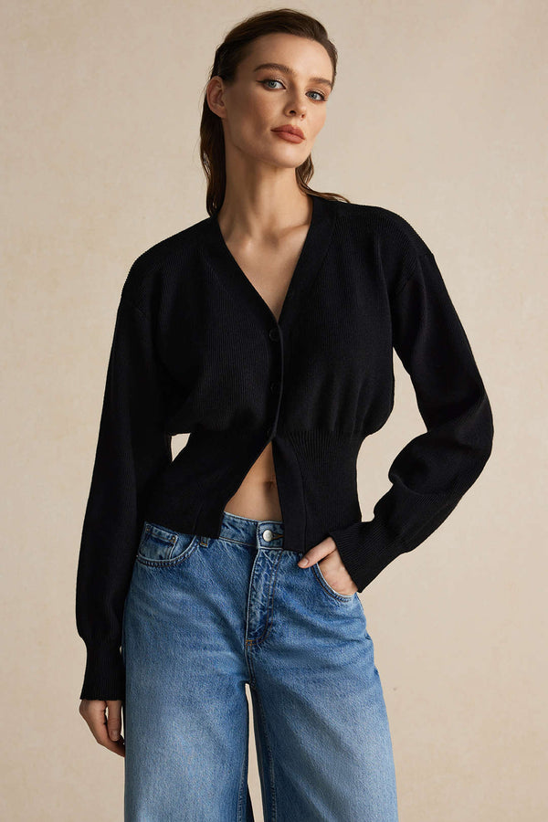 Gweeks - Modern Fit Kısa Triko Hırka - gweeks.com