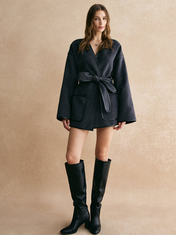 Gweeks - Modern Wrap Belted Ceket - gweeks.com