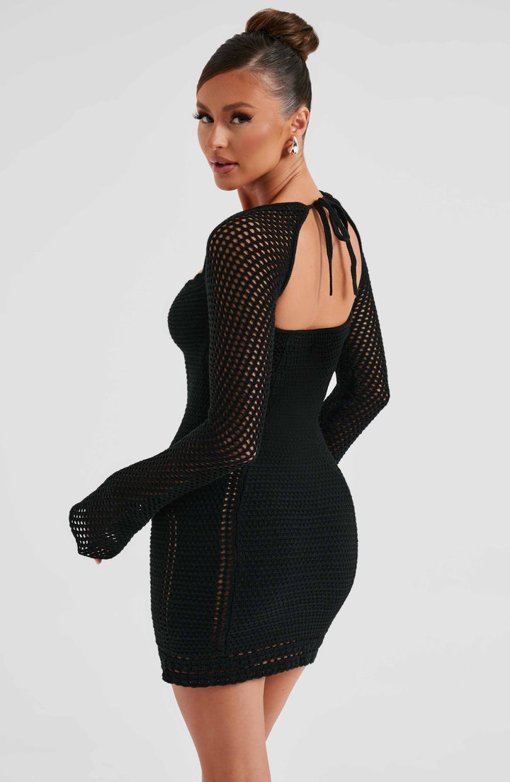 Gweeks - Noir Allure Örgü Mini Elbise - gweeks.com
