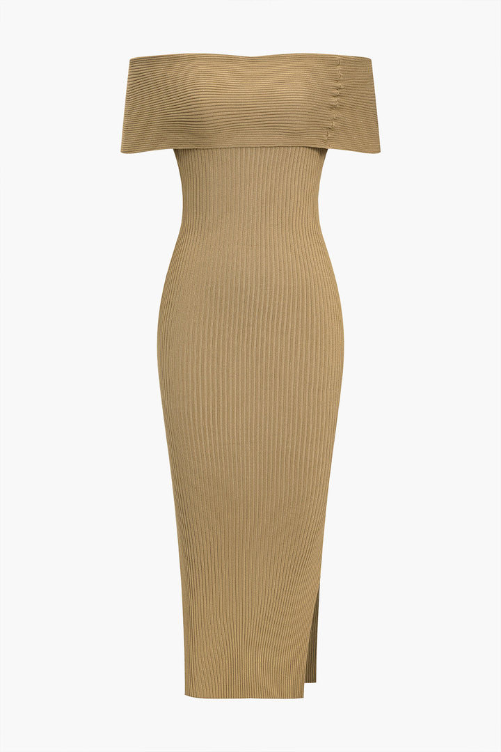 Gweeks - Olivia Ribbed Knit Elbise - gweeks.com