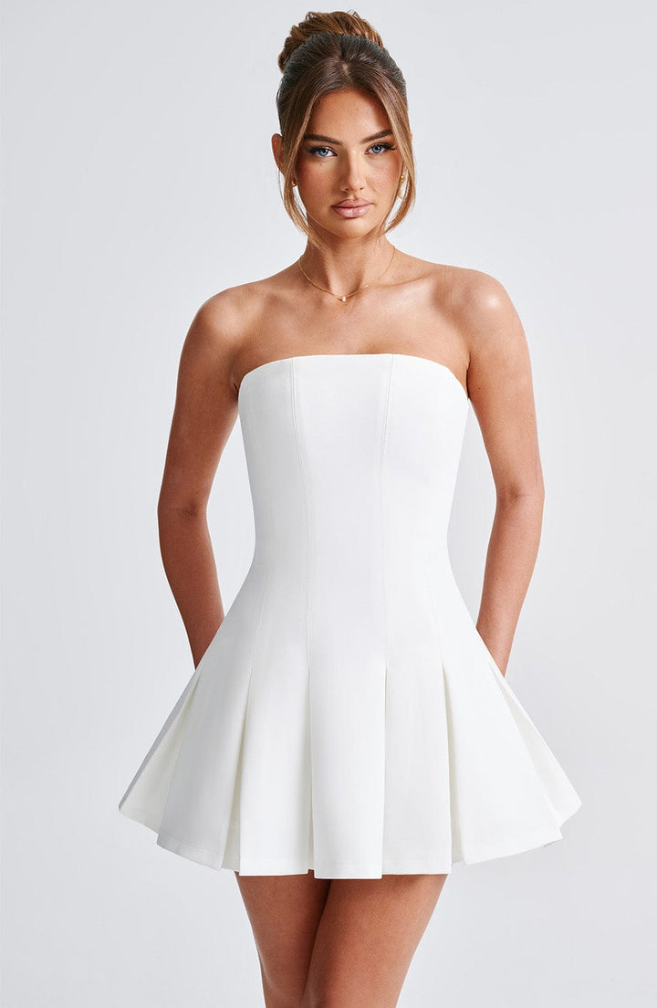 Gweeks - Pearl Elegance Straplez Mini Elbise - gweeks.com