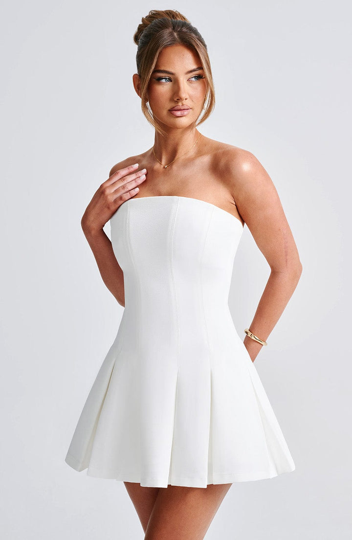 Gweeks - Pearl Elegance Straplez Mini Elbise - gweeks.com