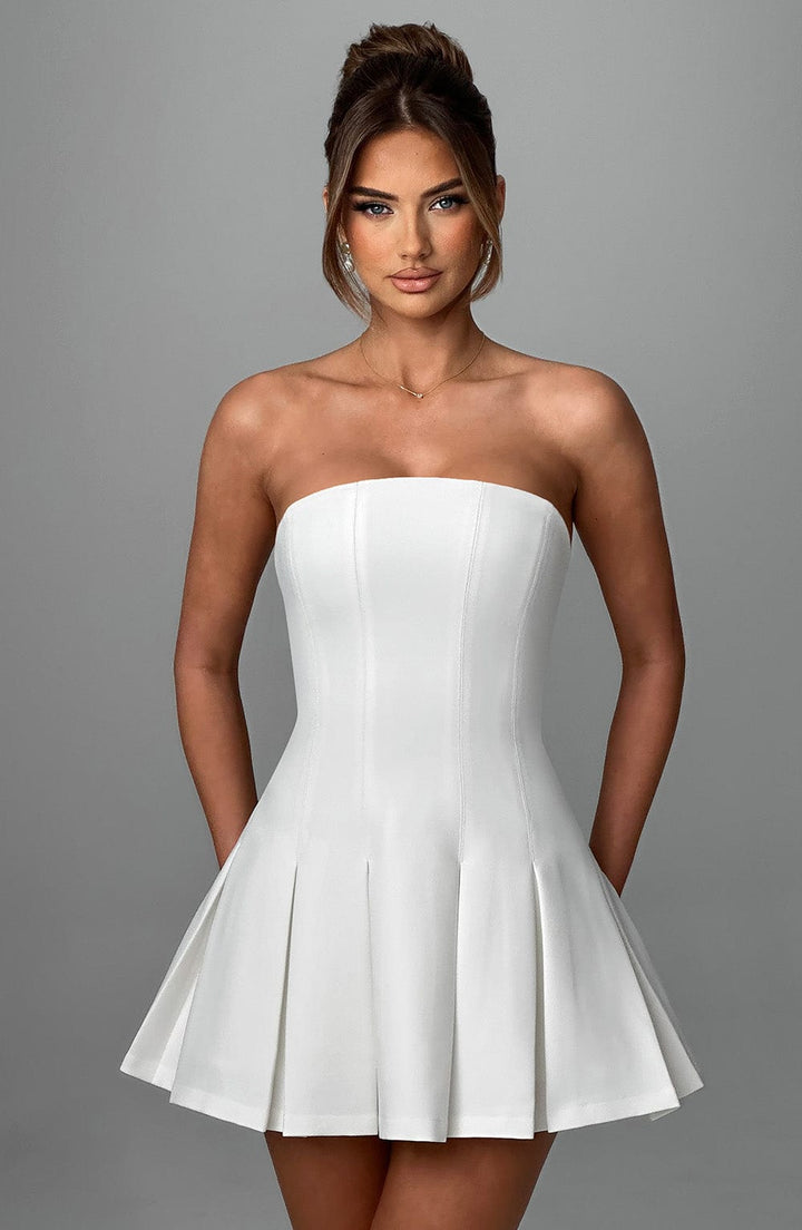 Gweeks - Pearl Elegance Straplez Mini Elbise - gweeks.com
