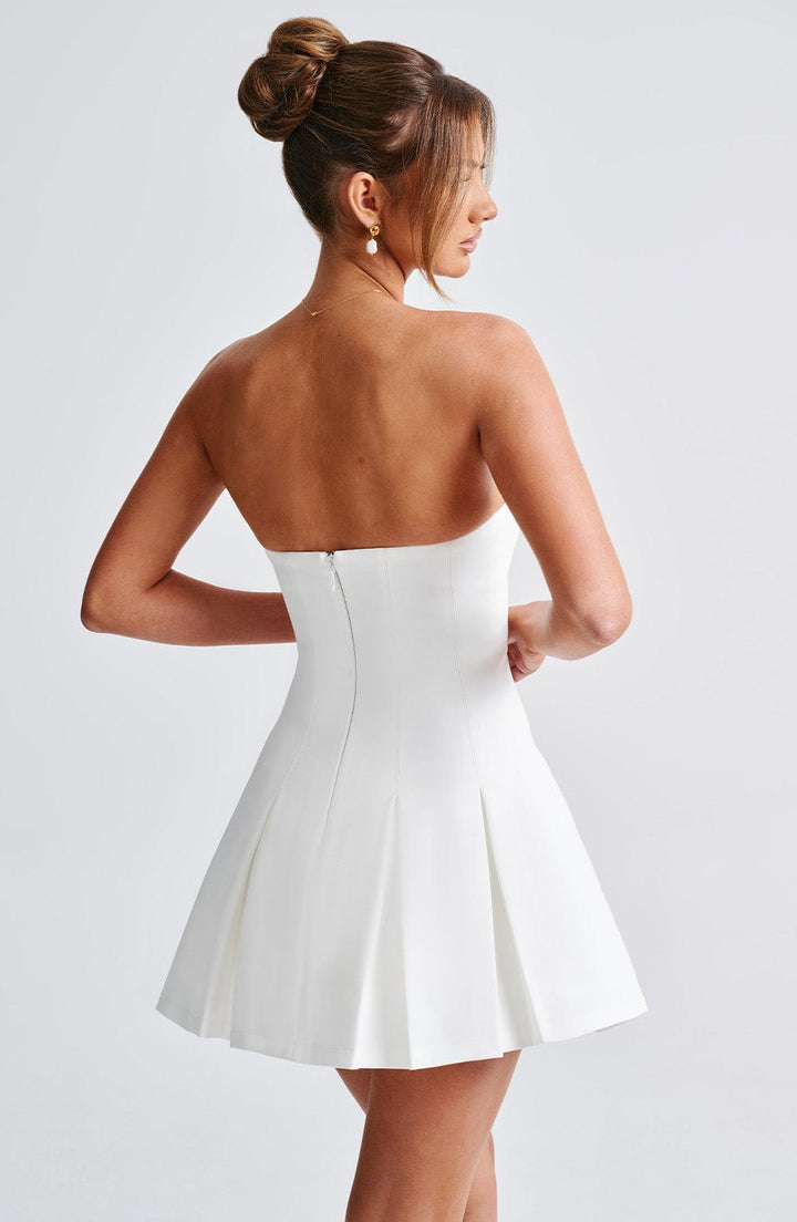 Gweeks - Pearl Elegance Straplez Mini Elbise - gweeks.com