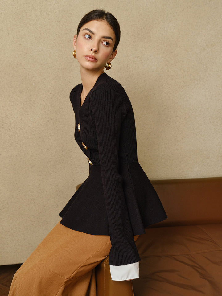 Gweeks - Regal Charm Peplum Hırka - gweeks.com