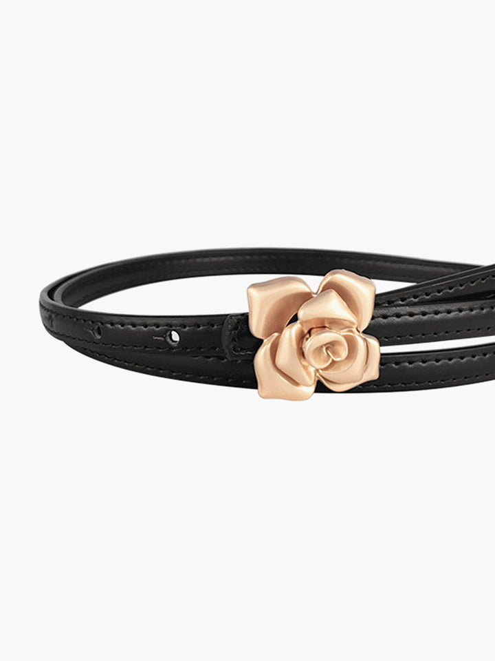 Gweeks - Rose Charm İnce Deri Kemer - gweeks.com