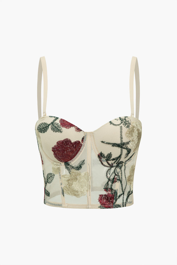 Gweeks - Rose Embroidered Bustier - gweeks.com