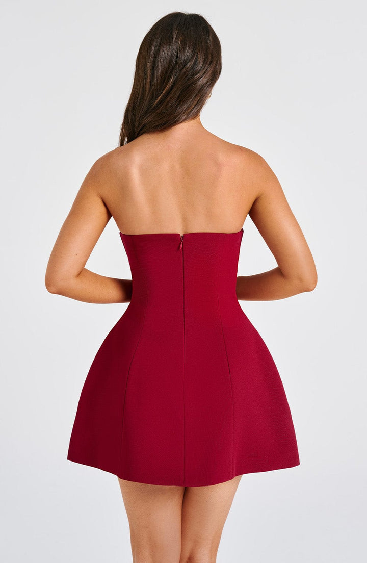 Gweeks - Ruby Elegance Straplez Mini Elbise - gweeks.com