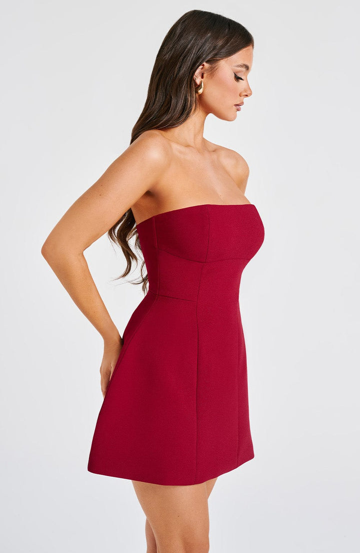 Gweeks - Ruby Elegance Straplez Mini Elbise - gweeks.com