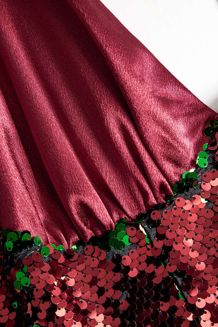 Gweeks - Ruby Glow Payetli Mini Elbise - gweeks.com