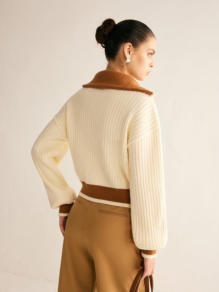 Gweeks - Rustic Harmony Yaka Detaylı Triko - gweeks.com