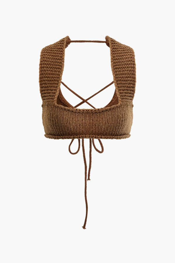 Gweeks - Rustik Örgü Crop Top - gweeks.com