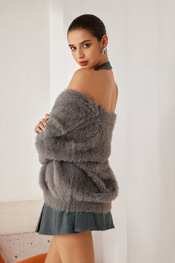 Gweeks - Soft Dokulu Angora Hırka - gweeks.com