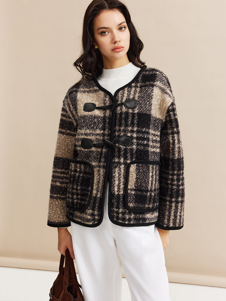 Gweeks - Soft Plaid Toggle Mont - gweeks.com
