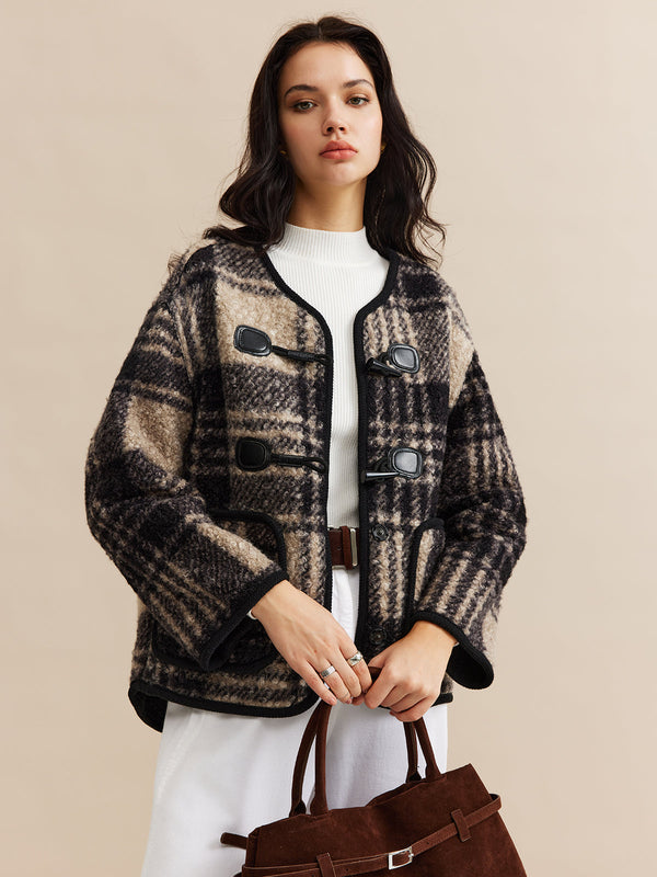 Gweeks - Soft Plaid Toggle Mont - gweeks.com