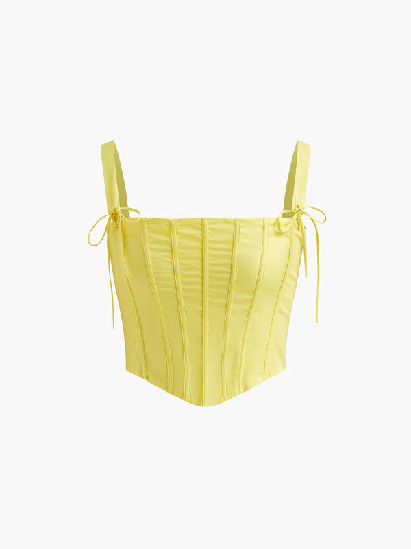 Gweeks - Solar Glow Korseli Sarı Bluz - gweeks.com