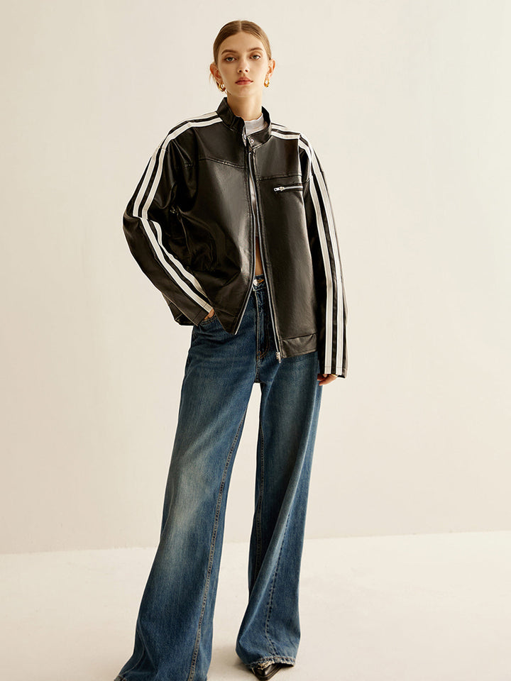 Gweeks - Striker Leather Track Jacket - gweeks.com
