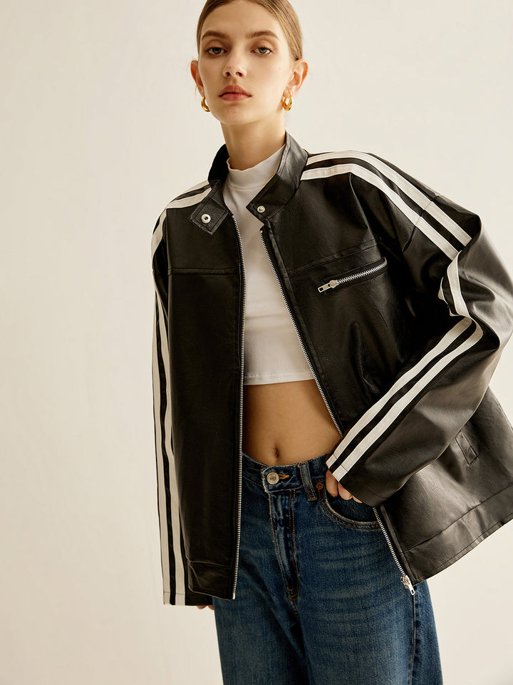 Gweeks - Striker Leather Track Jacket - gweeks.com