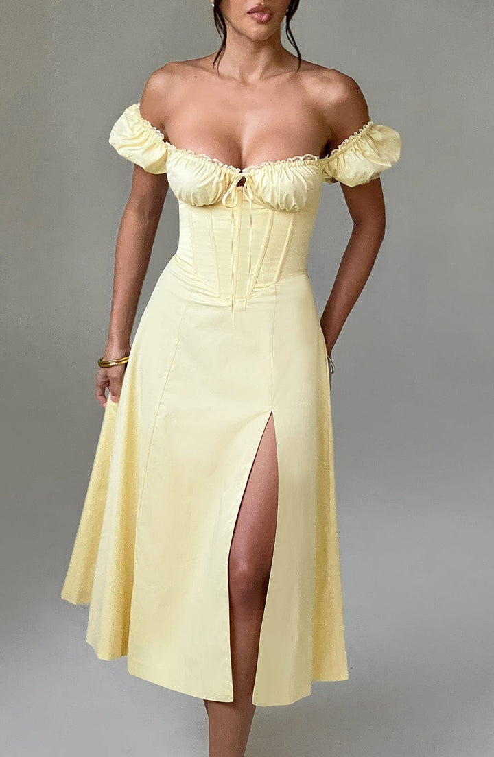 Gweeks - Sunlit Charm Midi Elbise - gweeks.com