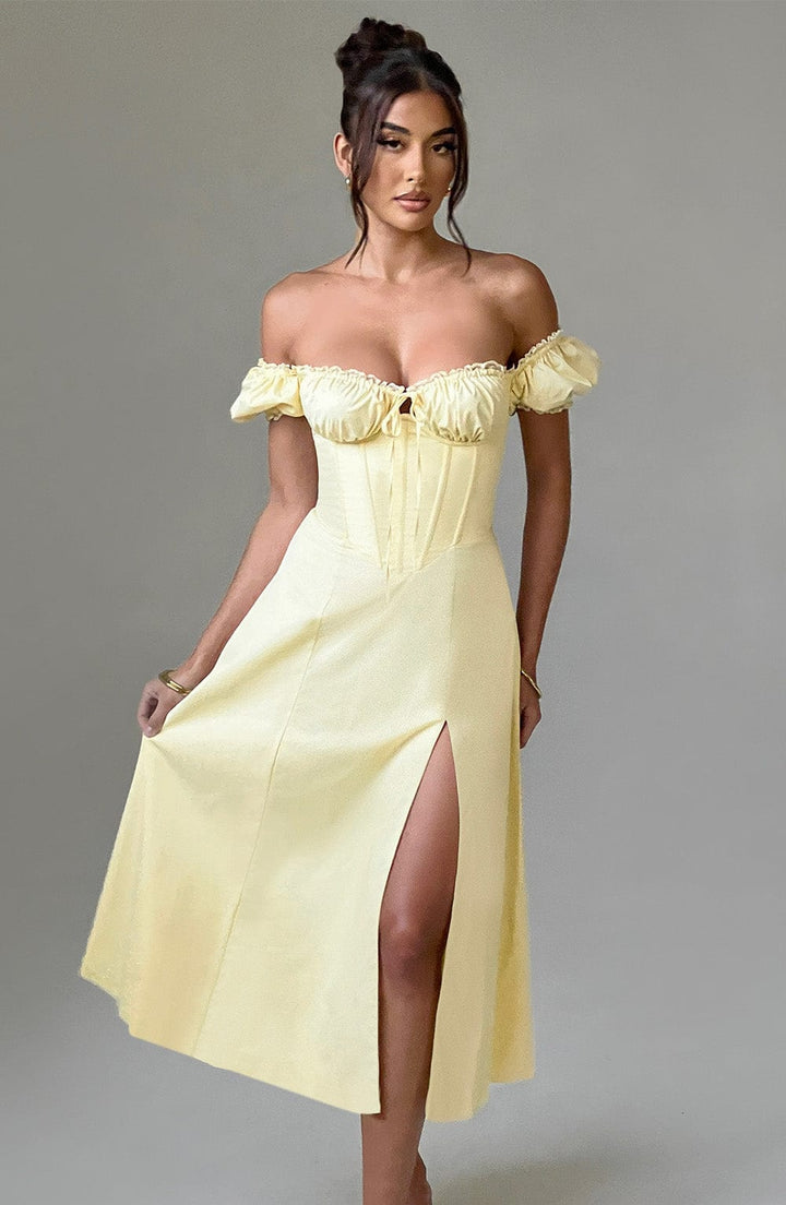 Gweeks - Sunlit Charm Midi Elbise - gweeks.com