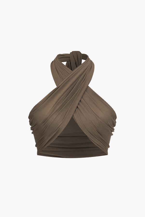 Gweeks - Twist Elegance Halter Bluz - gweeks.com
