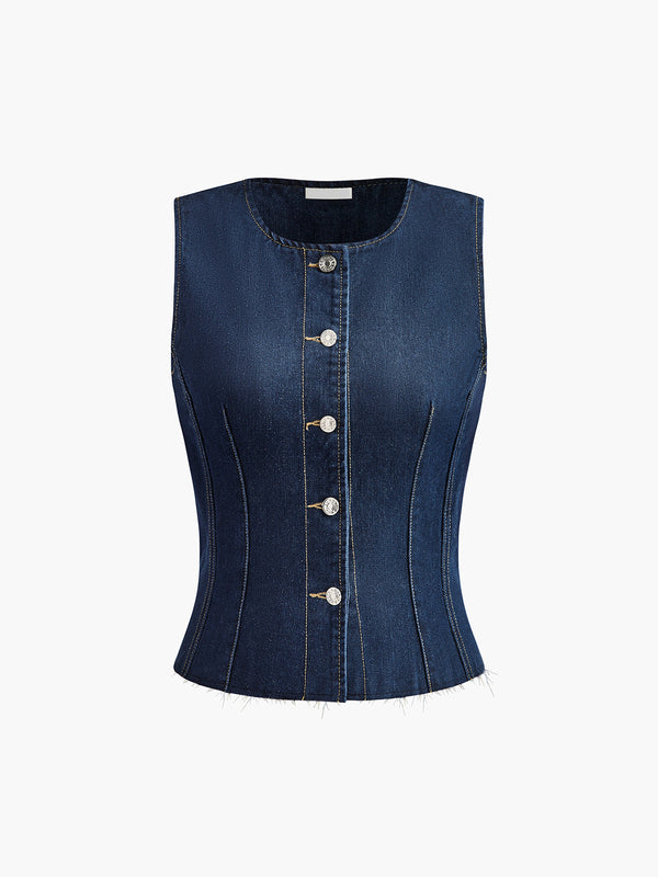 Gweeks - Vintage Denim Corset Vest - gweeks.com