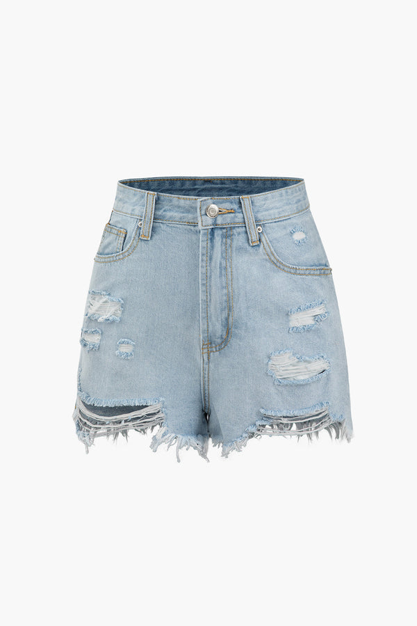 Gweeks - Vintage Rip Denim Şort - gweeks.com